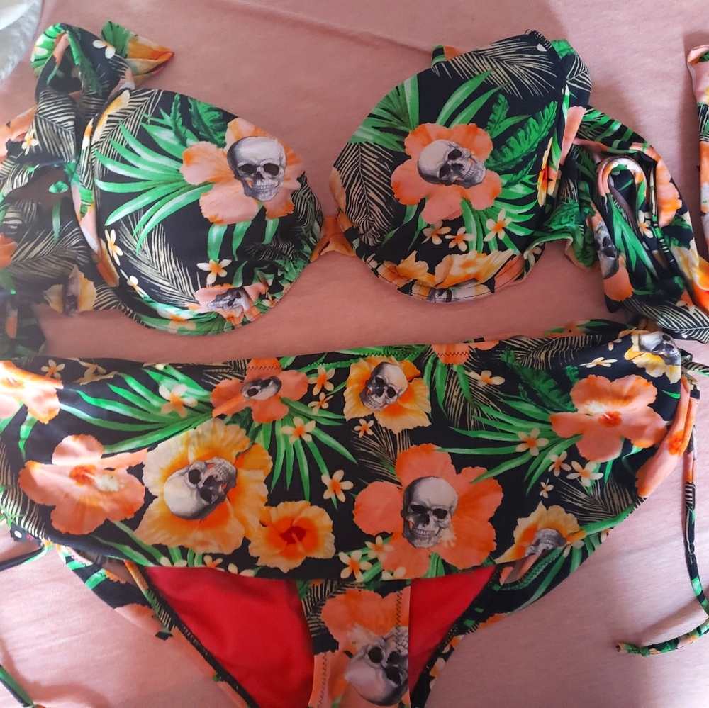 Flowers and Skulls bikini
